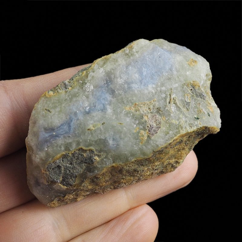 CHALCEDON NIEBIESKI (BŁĘKITNY), KRYSZTAŁ GÓRSKI - GEODA - 62 mm - MALAWI