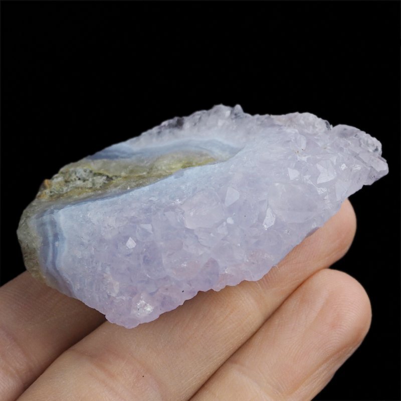 CHALCEDON NIEBIESKI (BŁĘKITNY), AMETYST - 60 mm - MALAWI