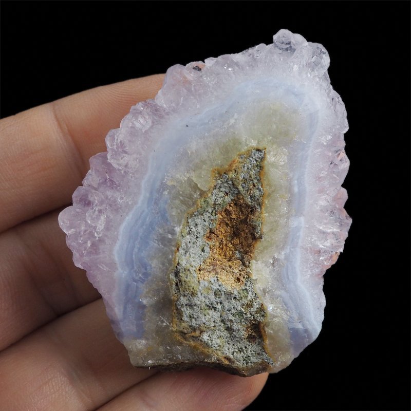 CHALCEDON NIEBIESKI (BŁĘKITNY), AMETYST - 60 mm - MALAWI