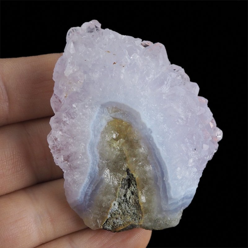 CHALCEDON NIEBIESKI (BŁĘKITNY), AMETYST - 60 mm - MALAWI