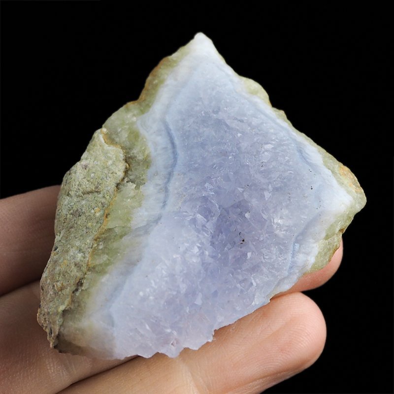 CHALCEDON NIEBIESKI (BŁĘKITNY), AMETYST - 67 mm - MALAWI