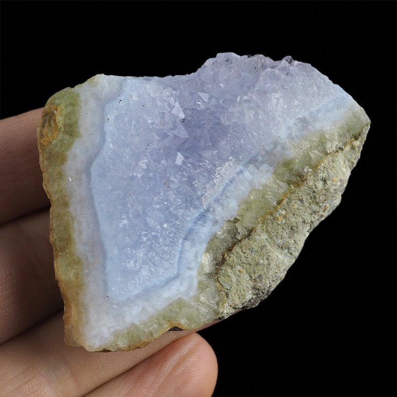 CHALCEDON NIEBIESKI (BŁĘKITNY), AMETYST - 67 mm - MALAWI
