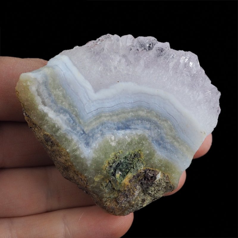 CHALCEDON NIEBIESKI (BŁĘKITNY), AMETYST - 63 mm - MALAWI