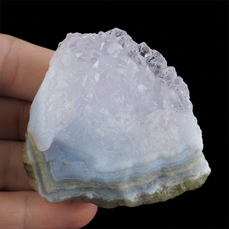 CHALCEDON NIEBIESKI (BŁĘKITNY), AMETYST - 63 mm - MALAWI