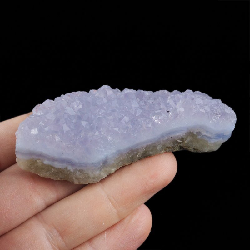 CHALCEDON NIEBIESKI (BŁĘKITNY), AMETYST - 72 mm - MALAWI