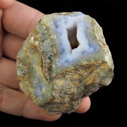 CHALCEDON NIEBIESKI (BŁĘKITNY), AGAT NIEBIESKI - GEODA - 69 mm - MALAWI