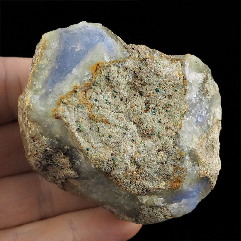 CHALCEDON NIEBIESKI (BŁĘKITNY), AGAT NIEBIESKI - GEODA - 69 mm - MALAWI