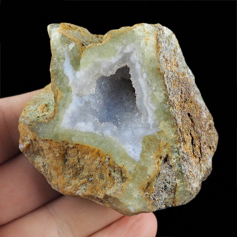 CHALCEDON NIEBIESKI (BŁĘKITNY), AGAT NIEBIESKI - GEODA - 68 mm - MALAWI