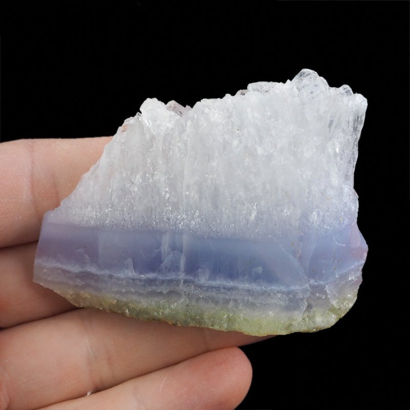 CHALCEDON BŁĘKITNY (AGAT NIEBIESKI), KRYSZTAŁ GÓRSKI - 67 mm - MALAWI