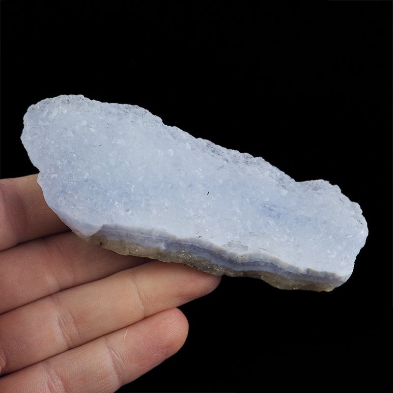 CHALCEDON BŁĘKITNY (AGAT NIEBIESKI), KRYSZTAŁ GÓRSKI - 104 mm - MALAWI