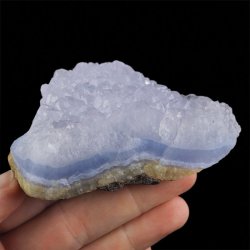 CHALCEDON BŁĘKITNY (AGAT NIEBIESKI), KRYSZTAŁ GÓRSKI - 89 mm - MALAWI