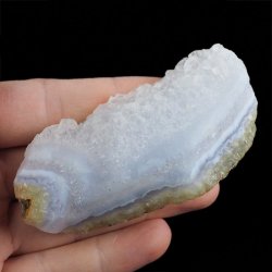 CHALCEDON BŁĘKITNY (AGAT NIEBIESKI), KRYSZTAŁ GÓRSKI - 82 mm - MALAWI