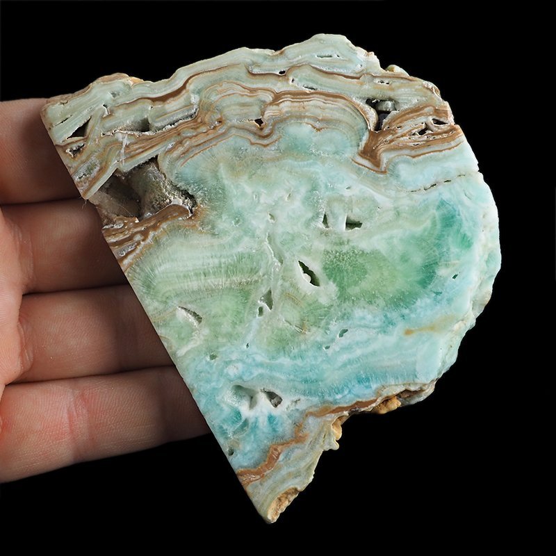 ARAGONIT KARAIBSKI, ARAGONIT NIEBIESKI - POLEROWANA PŁYTKA - 98 mm - PAKISTAN
