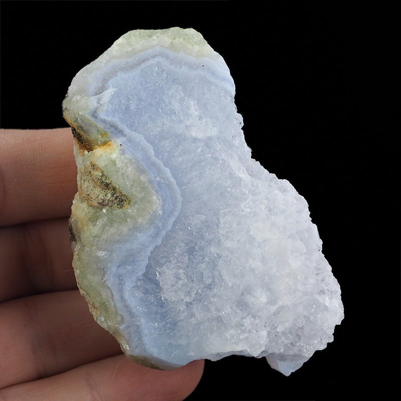CHALCEDON BŁĘKITNY (AGAT NIEBIESKI), KRYSZTAŁ GÓRSKI - 79 mm - MALAWI