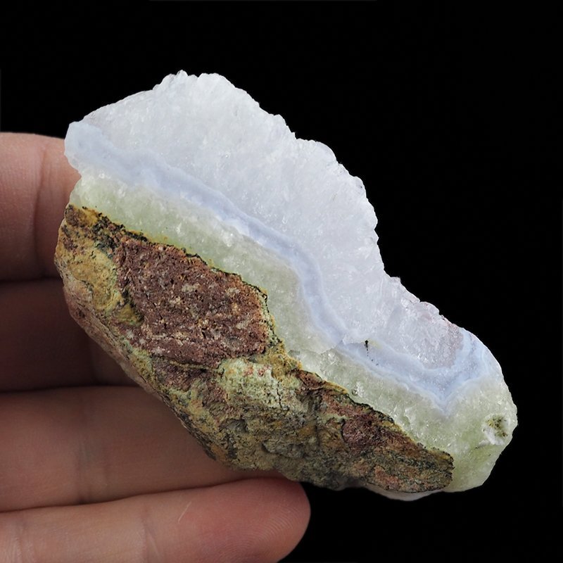 CHALCEDON BŁĘKITNY (AGAT NIEBIESKI), KRYSZTAŁ GÓRSKI - 79 mm - MALAWI