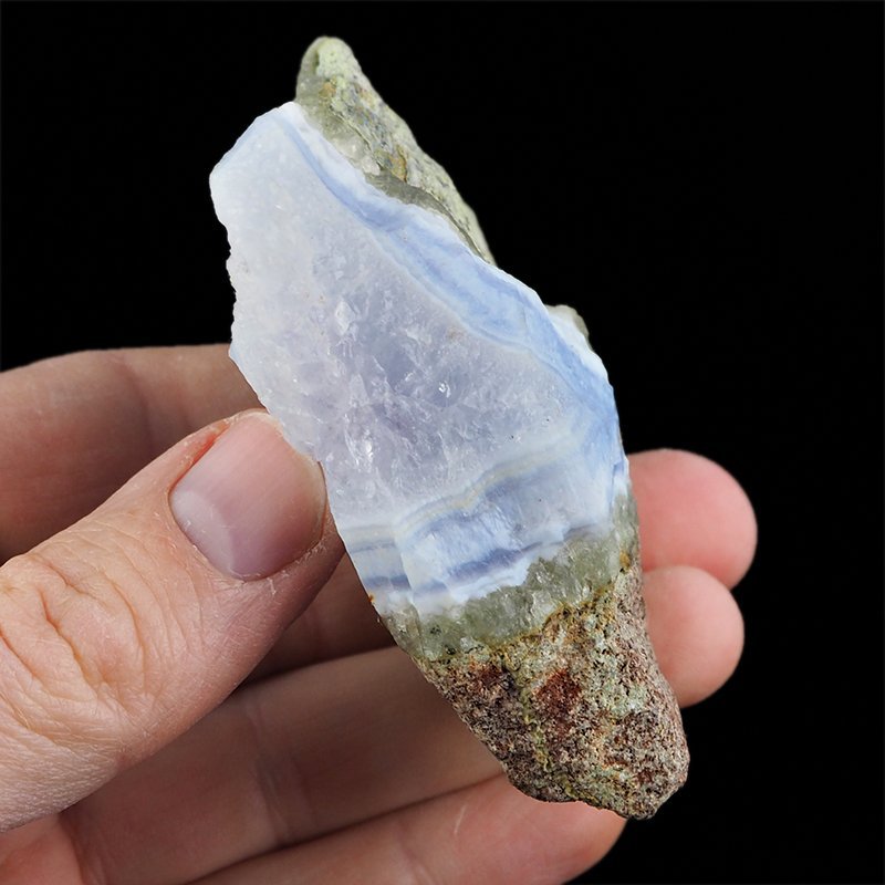 CHALCEDON BŁĘKITNY (AGAT NIEBIESKI), KRYSZTAŁ GÓRSKI - 80 mm - MALAWI