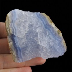 CHALCEDON BŁĘKITNY (AGAT NIEBIESKI), KRYSZTAŁ GÓRSKI - 77 mm - MALAWI