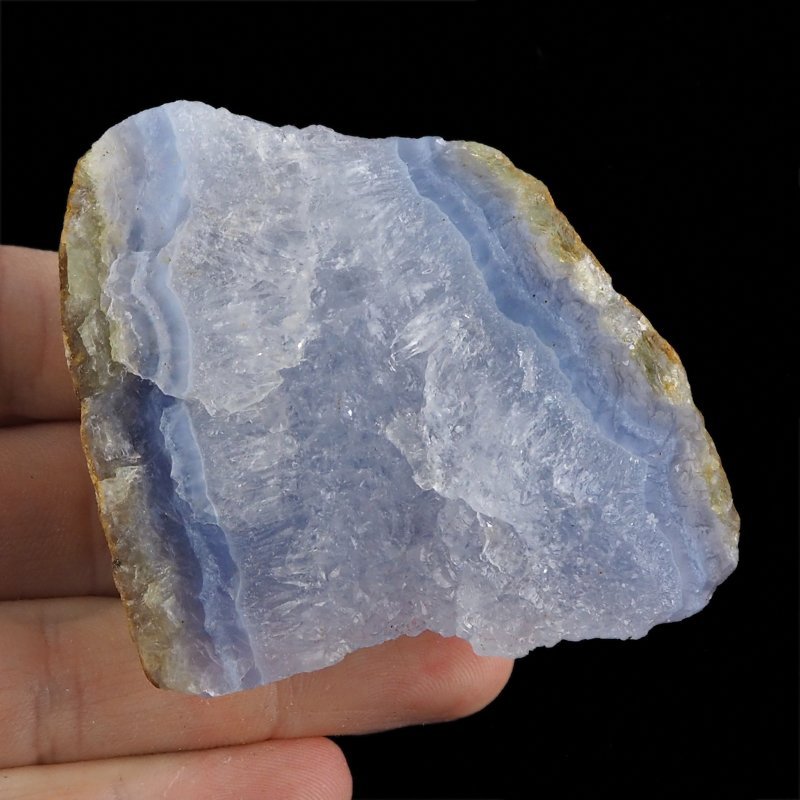 CHALCEDON BŁĘKITNY (AGAT NIEBIESKI), KRYSZTAŁ GÓRSKI - 77 mm - MALAWI