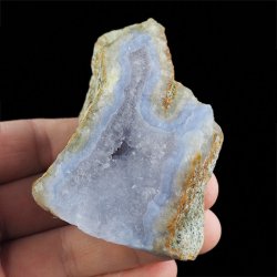 CHALCEDON BŁĘKITNY (AGAT NIEBIESKI), KRYSZTAŁ GÓRSKI - 81 mm - MALAWI