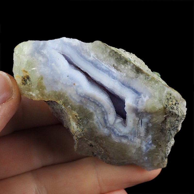 CHALCEDON NIEBIESKI (BŁĘKITNY), AGAT NIEBIESKI - GEODA - 73 mm - MALAWI