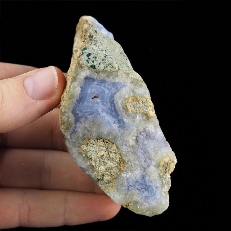 CHALCEDON NIEBIESKI (BŁĘKITNY), AGAT NIEBIESKI - GEODA - 93 mm - MALAWI