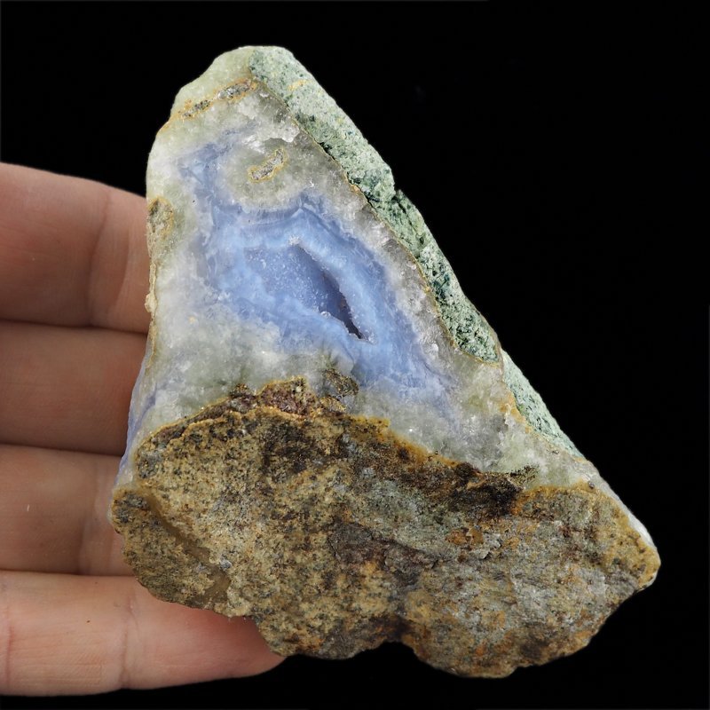 CHALCEDON NIEBIESKI (BŁĘKITNY), AGAT NIEBIESKI - GEODA - 93 mm - MALAWI