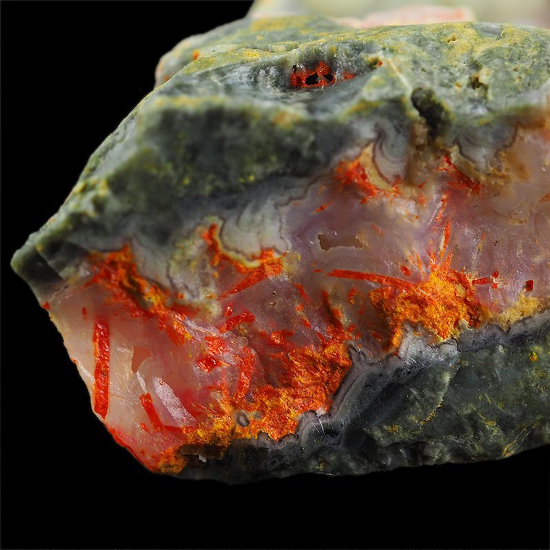 REALGAR, AURYPIGMENT, CHALCEDON - 69 mm - INDONEZJA