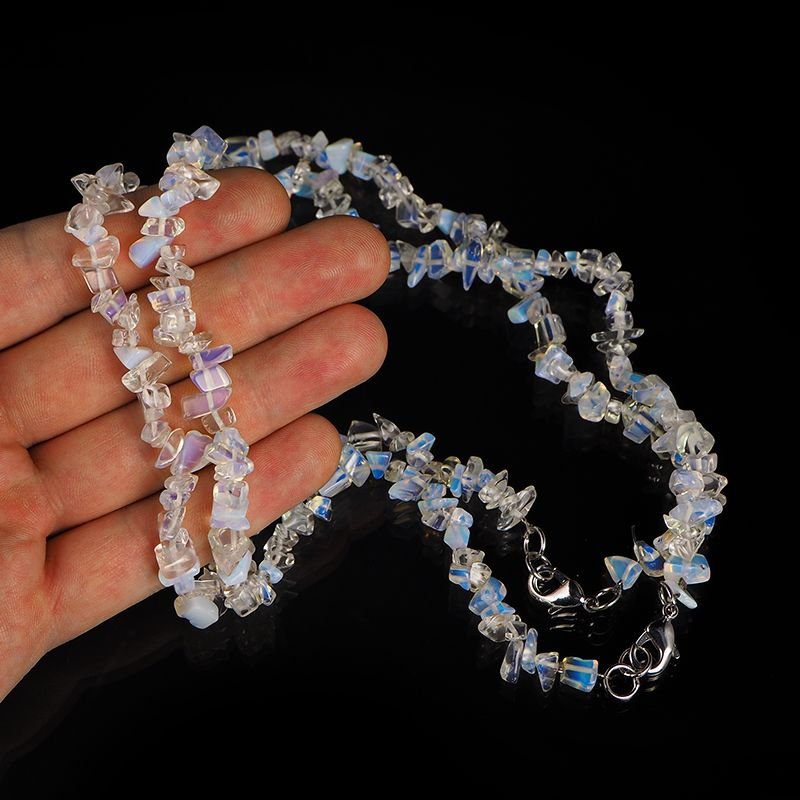 OPAL SYNTETYCZNY - NASZYJNIK Z ZAPIĘCIEM - 45cm