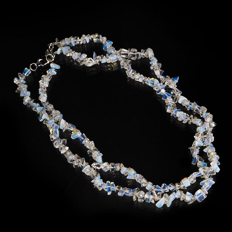 OPAL SYNTETYCZNY - NASZYJNIK Z ZAPIĘCIEM - 45cm