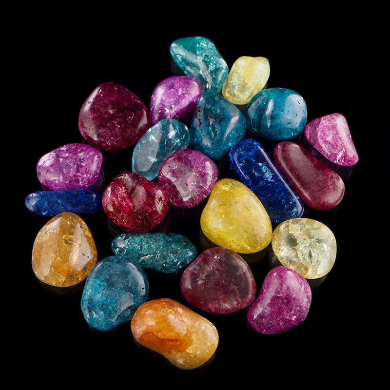 KRYSZTAŁ GÓRSKI - KWARC LODOWY BARWIONY - ZESTAW OTOCZAKÓW 150 g