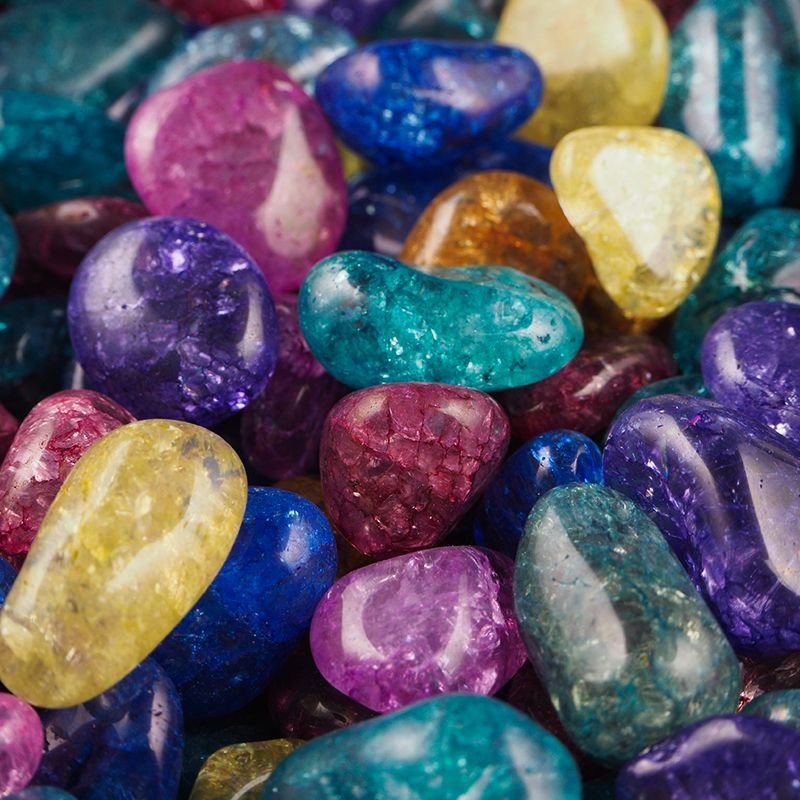 KRYSZTAŁ GÓRSKI - KWARC LODOWY BARWIONY - ZESTAW OTOCZAKÓW 150 g