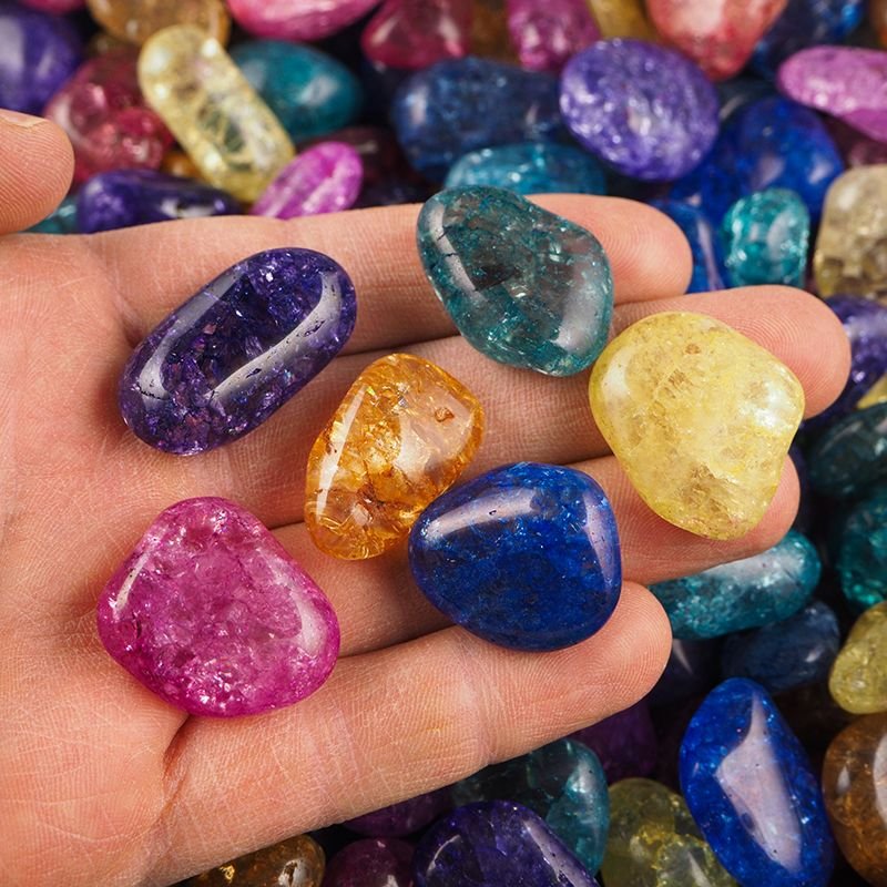 KRYSZTAŁ GÓRSKI - KWARC LODOWY BARWIONY - ZESTAW OTOCZAKÓW 150 g