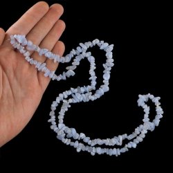 CHALCEDON BŁĘKITNY - AGAT KORONKOWY - NASZYJNIK Z NATURALNYCH KAMIENI